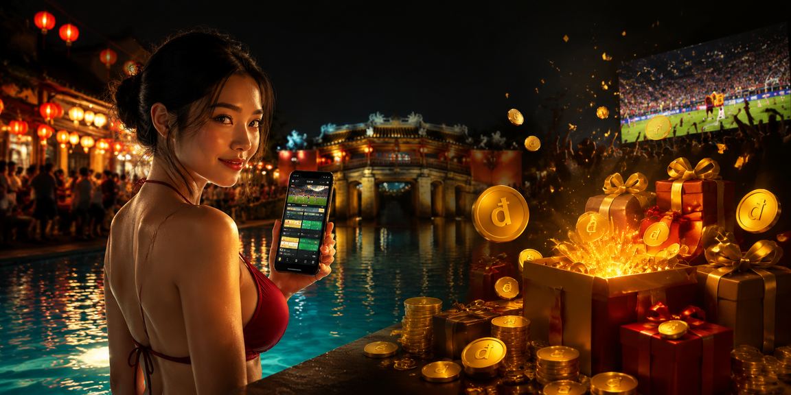 Người dùng kiểm tra ứng dụng thanh toán tại chợ đêm Hội An trên điện thoại